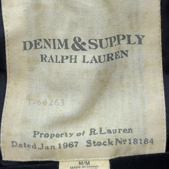 Denim Supply Ralph Lauren M Red Black Buffalo Plaid Double-breasted Pea Coat - Picture 4 of 8